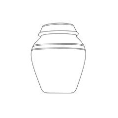 Simple Korean Onggi pottery line art illustration