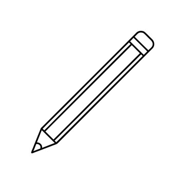 Simple line drawing of a pencil tool on transparent background