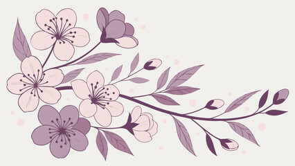 Obraz premium Watercolor floral wreath in pink and lavender tones 