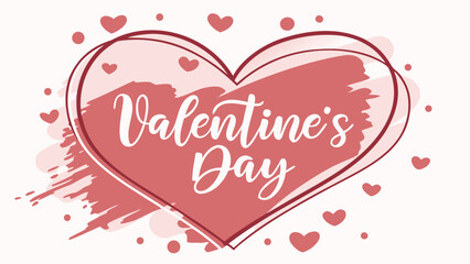 Watercolor heart frame with “Happy Valentine’s Day” typography