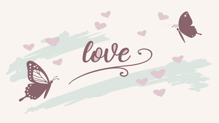 Gentle watercolor brush stroke behind love quote
