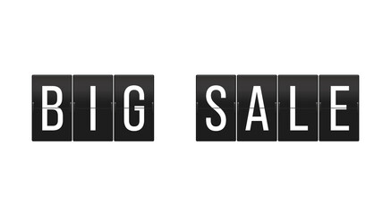 Big Sale Split-Flap Display Sign for Marketing and Retail Promotions – Retro Airport Board Style Advertising Concept for Discounts and Ticket Sales