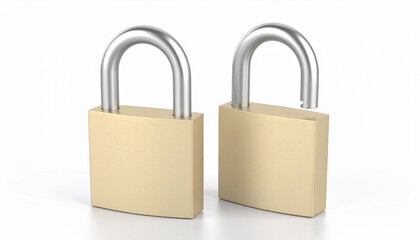 Naklejka premium padlock, lock, security, silver, metallic, steel, set, closed, open, isolated, white, background, protection, metal, safety, chrome, key, privacy, secure, object, illustration, icon, iron, template, v