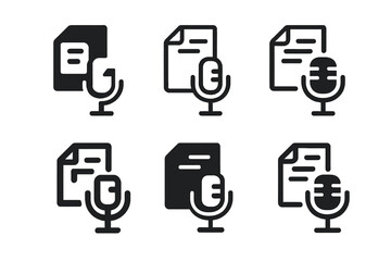 Fototapeta premium Digital Media Logos. Social media content creation. Set Logo of Digital Media: microphone and content icon. harmonious logo variations of the same emblematic