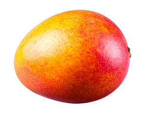 Whole Ripe Mango, Front View, Transparent Background