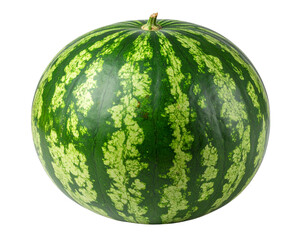 Whole Ripe Watermelon, Front View, Transparent Background