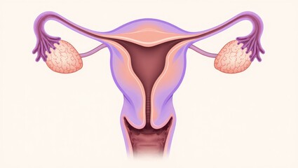 Female Endocrine System with Hormonal Focus in Soft Tones