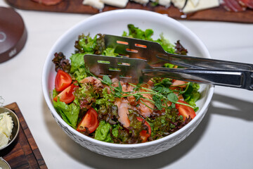 Bowl of a mixed salad meal 
