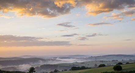 sunset in the mountains