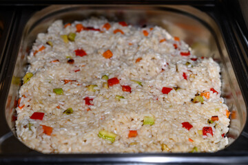 Traditional delicious Serbian food rice pilaf