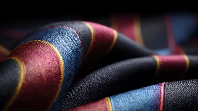 Detailed Texture Display of Exquisite Striped Fabric