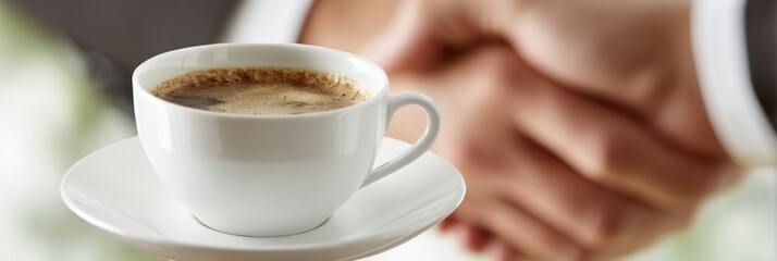 Business Collaboration During Coffee Break Team Members Negotiating and Celebrating Success