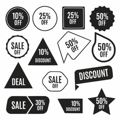 Obraz premium Collection of discount and sale offer tags and labels.