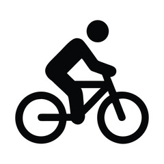 Obraz premium Bicycle Rider Icon or Pictogram in Solid Black Silhouette