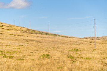 Light poles installed in a protected area.