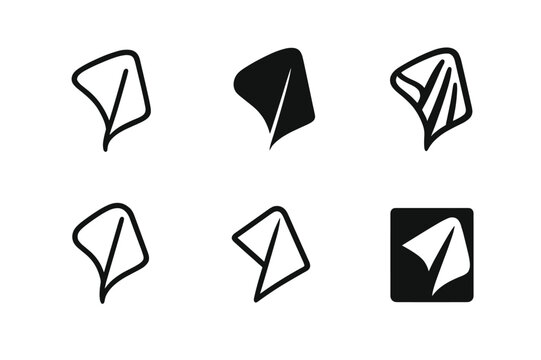 Minimalist Hyperrealism Logos. Hyperrealism Meets Minimalism. Set Logo of Hyperrealism Meets Minimalism: Realistic fabric fold reduced to a clean silhouette.