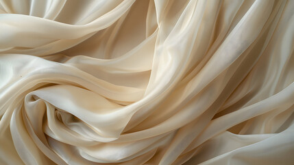 Obraz premium Beige silk fabric with natural light and soft organic folds