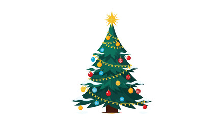 Obraz premium A beautifully decorated Christmas tree with ornaments and lights.