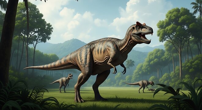 Majestic Carnotaurus in Jungle.