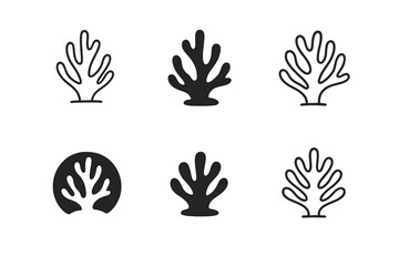 Fototapeta premium Ocean Acidification Logos. Ocean acidification. Set Logo of Ocean acidification: Bleached coral skeleton. harmonious logo variations of the same emblematic