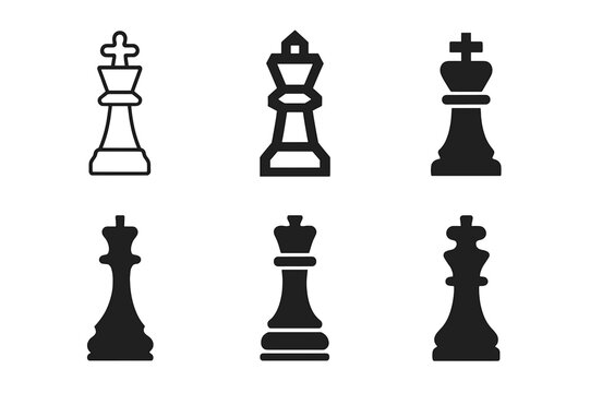 Leadership Emblem Variations. Leadership training. Set Logo of Leadership training: Chess king / strategy piece. harmonious logo variations of the same