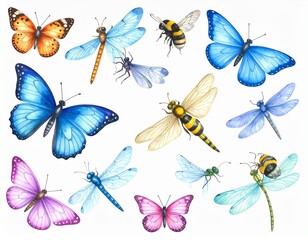 set of butterflies