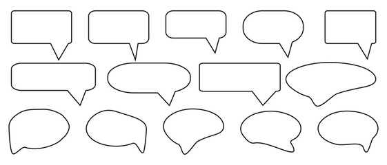 Obraz premium Speech Bubble, designs in different styles and shapes. Talk bubble. Cloud speech bubbles collection. Collection of diverse speech bubble and chat icons. 