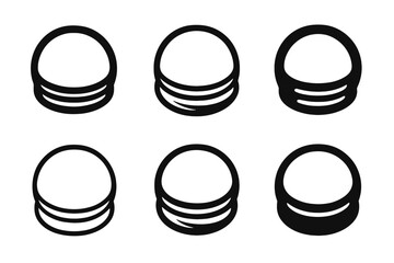 Mason Jar Lid Logos. Mason jar lid. Set Logo of Kitchenware: lid with threading icon. harmonious logo variations of the same emblematic concept, each with