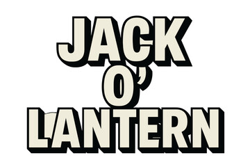 Obraz premium Bold Block Typeface. Jack O? Lantern ? Bold Block Lettering: massive uppercase block forms; stacked centered composition; thick outline and bold shadow; clean