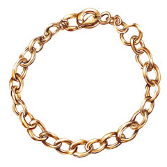 Gold Anklet, watercolor clipart vector, isolated on a white background.