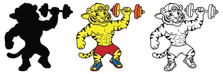 Playful cartoon tiger illustration