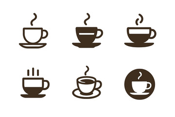 Creative Coffee Logos. Coffee. Set Logo of Coffee: espresso shot. harmonious logo variations of the same emblematic concept, each with different artistic