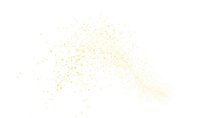 無数の金の星が乱舞するイラスト：背景透過