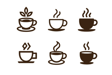 Logo Variations Grid. Coffee tasting notes sheet. Set Logo of Coffee: tasting sheet and pen. harmonious logo variations of the same emblematic concept, each