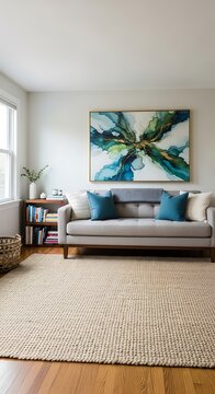 Cozy Living Room with Modern Art.
