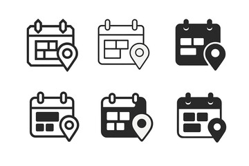 Harmonious Logo Variations. Webinars and workshops. Set Logo of Webinars and workshops: Calendar with scheduled session blocks and reminder pin. harmonious