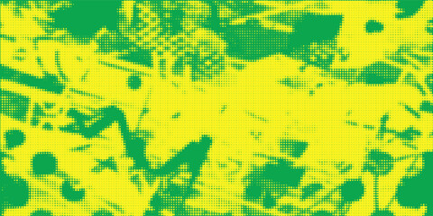 Dots halftone yellow green color pattern gradient texture background.