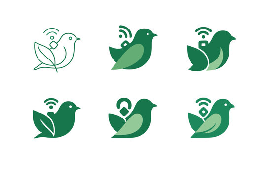 Eco-Friendly Bird Conservation. Tropical bird conservation with eco-friendly technology. Set Logo of Tropical bird conservation with eco-friendly technology: