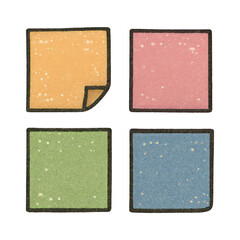 Fototapeta premium PNG Colorful textured square notes