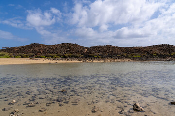 Fuerteventura Canary island , lagoon in Isla de Lobos