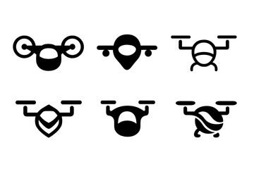 eVTOL Logo Variations. Future of transportation. Set Logo of Future of transportation: Electric vertical takeoff and landing taxi (eVTOL). harmonious logo