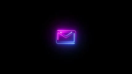 Neon email with new notification sign.You Have Received 100 Messages In Email Box/ Animation of a cool email icon with counting number, - Powered by Adobe