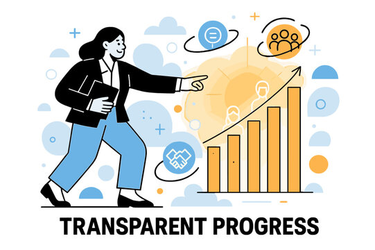 Diverse Leadership Metrics. Diversity and inclusion initiatives in leadership. Character presenting glowing