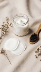 Sustainable Clean Beauty Flat Lay on Linen