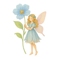 Fototapeta premium PNG Whimsical fairy holding flower