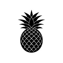 Obraz premium Silhouette of a whole pineapple art on transparent background