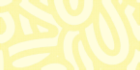 Yellow halftone pattern. Retro comic gradient background. Bright orange pixelated dotted texture overlay. Cartoon pop art faded gradient pattern. Vector backdrop for poster, banner, advertisement