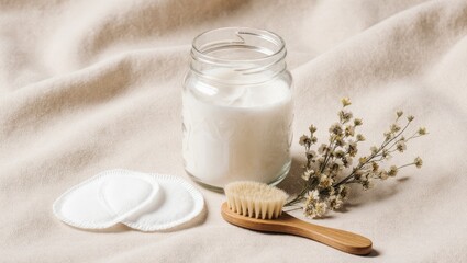 Sustainable Clean Beauty Flat Lay on Linen
