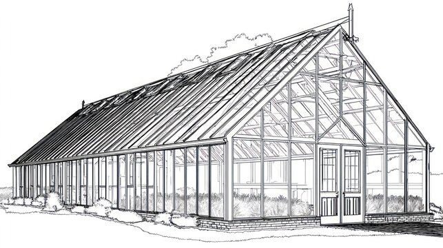 Greenhouse architectural drawing