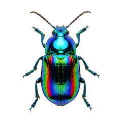 Vibrant Rainbow Beetle Isolated Insect Portrait Colorful Beetle Illustration Entomology Specimen Biodiversity Wildlife Close-up on Transparent Background Nature Arthropod